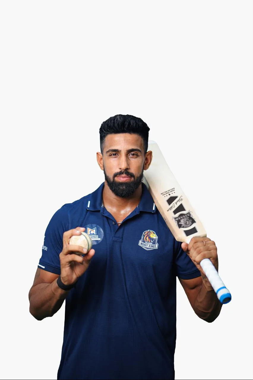 A player holding a ball and an Astaad bat